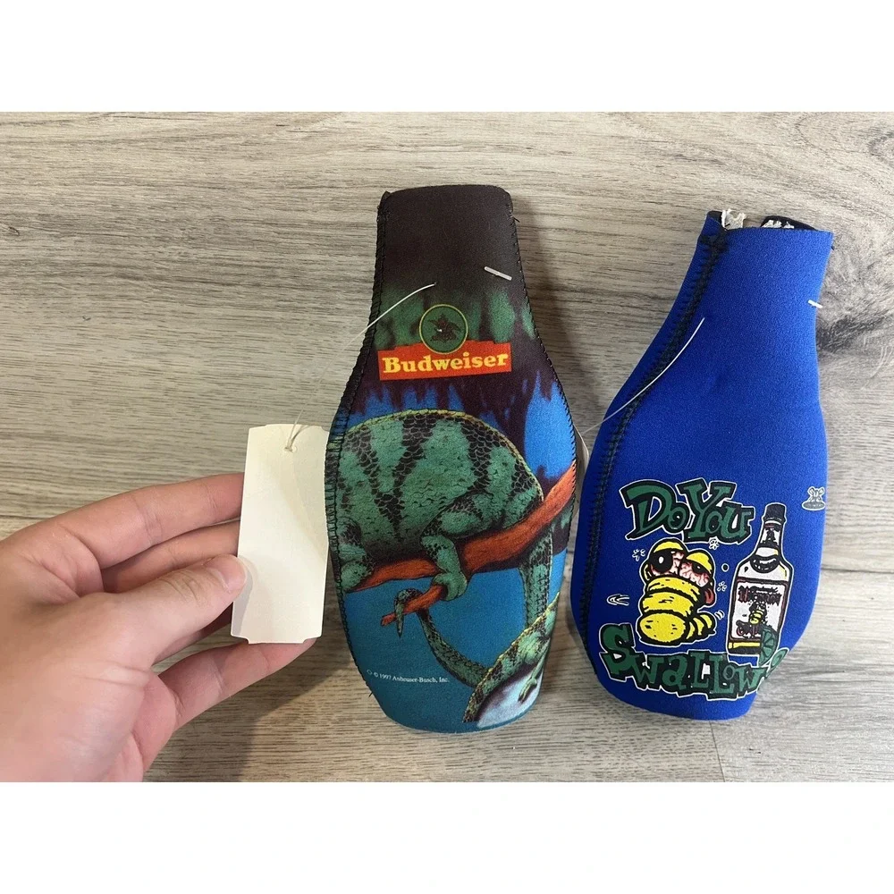 Vintage Budweiser‎ Lizards Frank Louis Tequila Beer Drink Zip Up Holders NWT